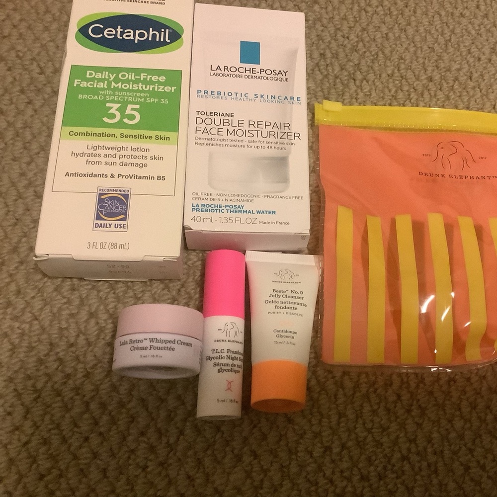 bundle Drunk Elephant mini kit & Toleriane Double Repair & Cetaphil oil free
